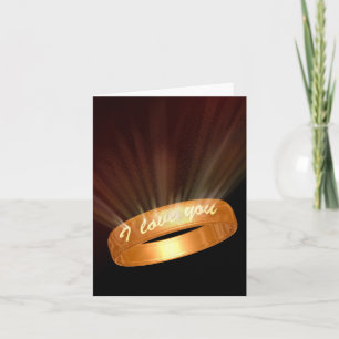 Cartes Pour Fêtes Annuelles "Je t'aime" Golden Ring