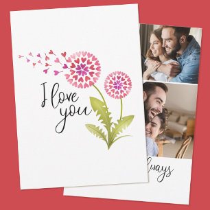 Cartes Pour Fêtes Annuelles Je t'aime Jour des Valentines Florales