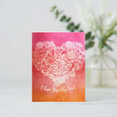 Cartes Pour Fêtes Annuelles Je T'Aime Joyeuses Fleurs Coeur Emoji Visage souri (Debout devant)