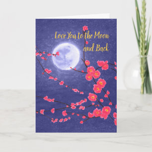 Cartes Pour Fêtes Annuelles Je t'aime jusqu'à la lune et retour