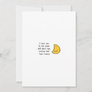 Cartes Pour Fêtes Annuelles Je t'aime jusqu'à la lune et retour Design Minimal