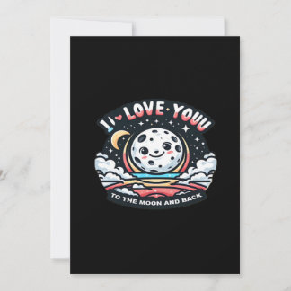 Cartes Pour Fêtes Annuelles Je t'aime jusqu'à la lune et retour Design sincère