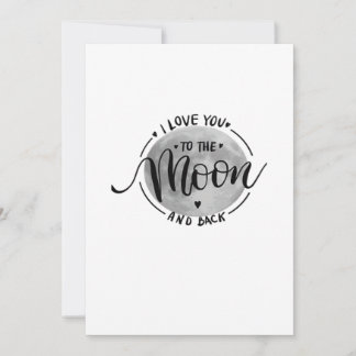 Cartes Pour Fêtes Annuelles Je t'aime jusqu'à la lune et retour Élégant et sin