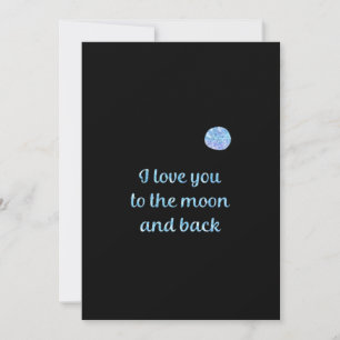 Cartes Pour Fêtes Annuelles Je t'aime jusqu'à la lune et retour en aquarelle a
