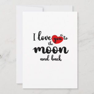 Cartes Pour Fêtes Annuelles Je t'aime jusqu'à la lune et retour Saint-Valentin