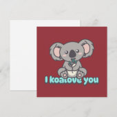 Cartes Pour Fêtes Annuelles Je t'aime Koala pun de l'ours (Devant / Derrière)