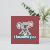 Cartes Pour Fêtes Annuelles Je t'aime Koala pun de l'ours (Debout devant)