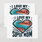 Cartes Pour Fêtes Annuelles Je t'aime maman (Devant / Derrière)