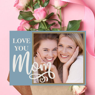 Cartes Pour Fêtes Annuelles Je t'aime maman photo et texte personnalisés