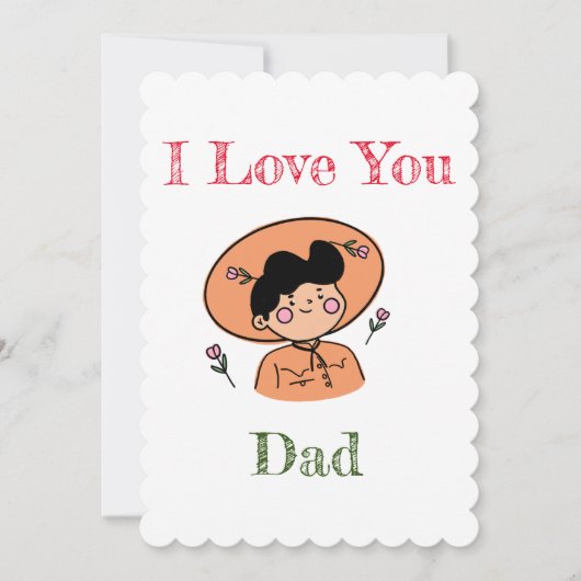 Cartes Pour Fêtes Annuelles Je t'aime, papa (Devant)