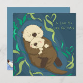 Cartes Pour Fêtes Annuelles Je t'aime pas de loup (Devant / Derrière)