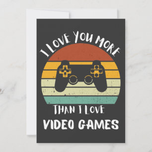 Cartes Pour Fêtes Annuelles Je T'Aime Plus Que J'Aime Les Jeux Vidéo