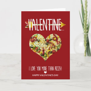 Cartes Pour Fêtes Annuelles Je t'aime plus que la pizza Saint Valentin