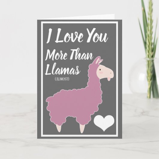 Cartes Pour Fêtes Annuelles Je t'aime plus que la Saint-Valentin de lamas (Devant)