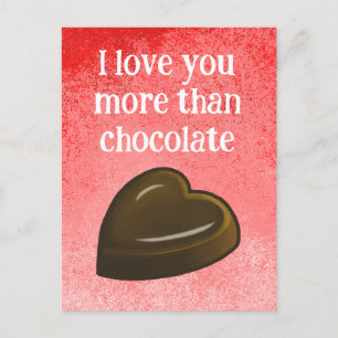 Cartes Pour Fêtes Annuelles Je t'aime plus que le chocolat