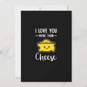 Cartes Pour Fêtes Annuelles Je t'aime plus que le fromage drôle kawaii Saint-V