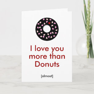 Cartes Pour Fêtes Annuelles Je t'aime plus que les Donuts