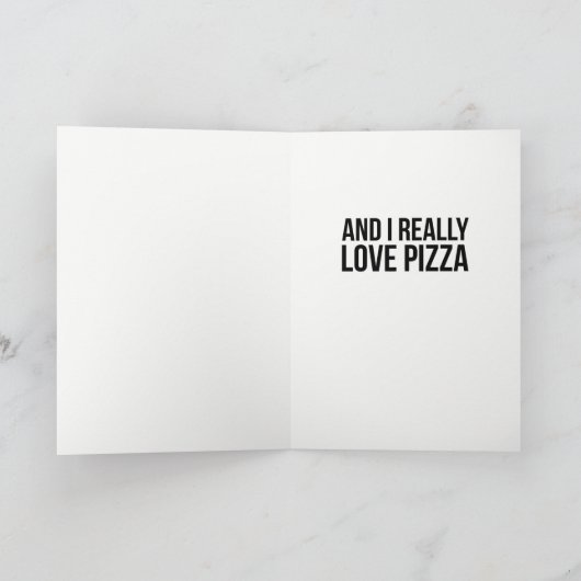 Cartes Pour Fêtes Annuelles Je T'Aime Plus Que Pizza (Intérieur)