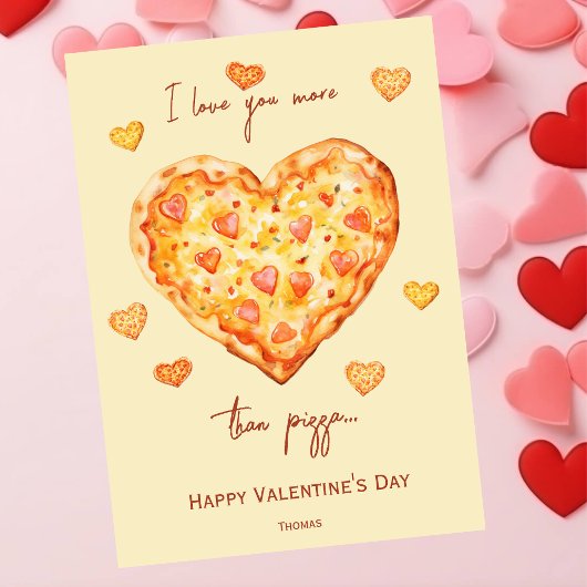 Cartes Pour Fêtes Annuelles Je t'aime plus que pizza drôle Saint Valentin