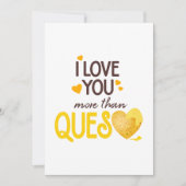 Cartes Pour Fêtes Annuelles Je T'Aime Plus Que Queso (Devant)
