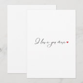 Cartes Pour Fêtes Annuelles Je t'aime plus romantique expression cursive simpl (Devant / Derrière)