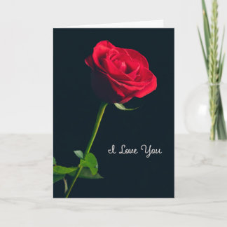 Cartes Pour Fêtes Annuelles Je t'aime pour quiconque Rose rouge élégante sur f