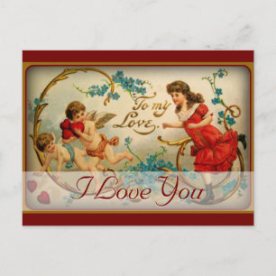 Cartes Pour Fêtes Annuelles Je T'Aime Romantique Saint-Valentin vintage