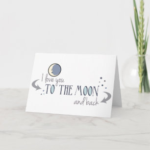 Cartes Pour Fêtes Annuelles Je t'aime sur la Lune et de retour