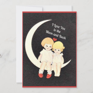 Cartes Pour Fêtes Annuelles Je t'aime sur la Lune et de retour 