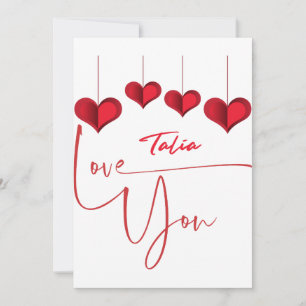 Cartes Pour Fêtes Annuelles Je t'aime Talia - Le cadeau parfait pour Talia