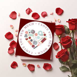 Cartes Pour Fêtes Annuelles Je T'Aime Tellement Thème de Couture