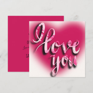 Cartes Pour Fêtes Annuelles Je t'aime Valentines Modernes Coeur Rose 