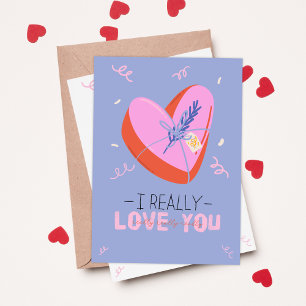 Cartes Pour Fêtes Annuelles Je T'Aime Vraiment Jour Des Valentines
