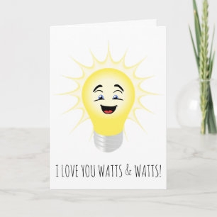 Cartes Pour Fêtes Annuelles Je t'aime watts et watts drôle Valentine Card