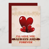 Cartes Pour Fêtes Annuelles Je t'aimerai toujours et pour toujours - Joyeuse S (Devant / Derrière)