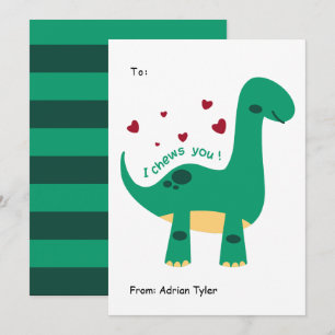 Cartes Pour Fêtes Annuelles Je Te Mordille Mignon Dinosaure Saint-Valentin Cla