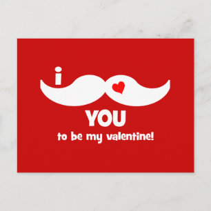 Cartes Pour Fêtes Annuelles Je te moustache d'être ma Saint-Valentin !