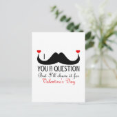 Cartes Pour Fêtes Annuelles Je te moustache une question Saint Valentin (Debout devant)