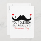 Cartes Pour Fêtes Annuelles Je te moustache une question Saint Valentin (Devant / Derrière)