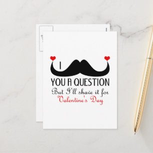 Cartes Pour Fêtes Annuelles Je te moustache une question Saint Valentin