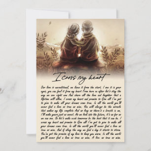 Cartes Pour Fêtes Annuelles Je traverse mon coeur Couple Golden Anniversaire C