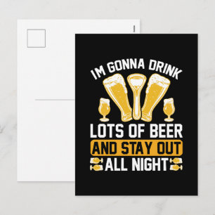 Cartes Pour Fêtes Annuelles Je vais boire beaucoup de bière