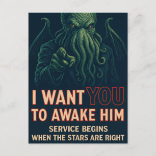 Cartes Pour Fêtes Annuelles Je Veux Que Vous — Pour Le Réveiller (Cthulhu Cult