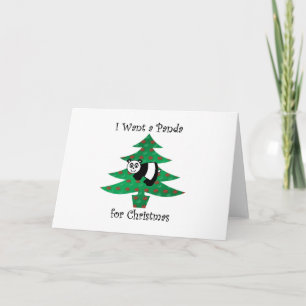 Cartes Pour Fêtes Annuelles Je veux un panda pour Noël