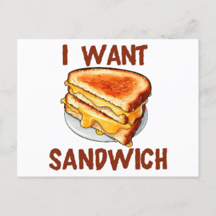 Cartes Pour Fêtes Annuelles Je veux un sandwich