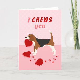 Cartes Pour Fêtes Annuelles Je vous Chews Beagle Valentine's Day Holiday Card