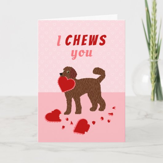 Cartes Pour Fêtes Annuelles Je vous Chews Labradoodle Saint-Valentin (Devant)