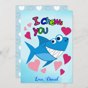 Cartes Pour Fêtes Annuelles JE VOUS CONSULTE Jolie Saint-Valentin de requin