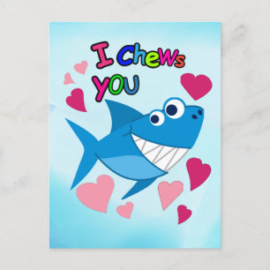 Cartes Pour Fêtes Annuelles JE VOUS CONSULTE Jolie Saint-Valentin de requin