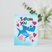 Cartes Pour Fêtes Annuelles JE VOUS CONSULTE | Jolie Saint-Valentin de requin (Debout devant)
